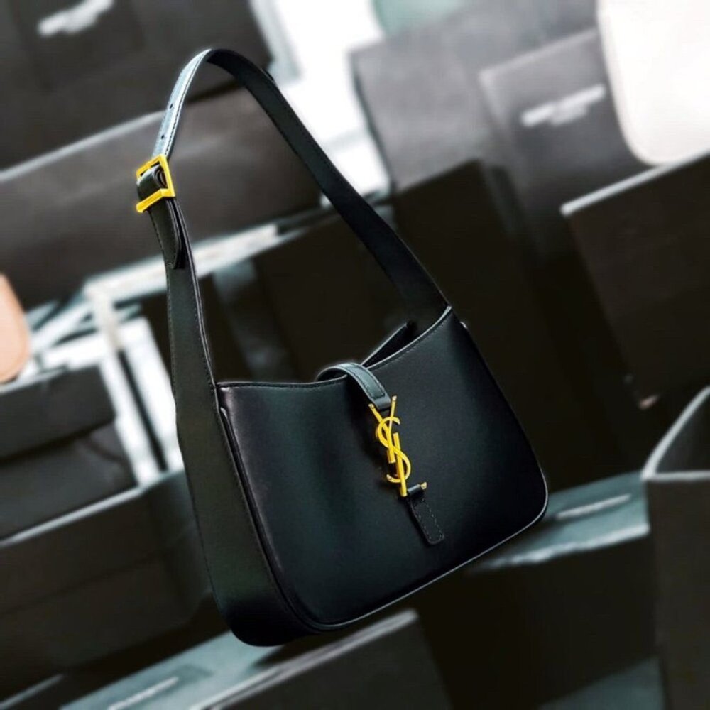 YSL HOBO BAG IN SMOOTH LEATHER NOIR - Picture 5 of 7